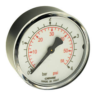 Манометр фронтальний Ø63 1/4" 4 бар Cewal M 63 PP