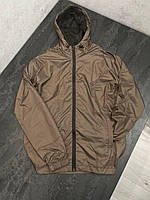 Куртка мужская весенняя осенняя демисезонная FS с капюшоном коричневая Ветровка весна осень Штормовка