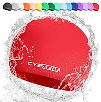 Силиконовая шапочка для плавания CybGene, красная