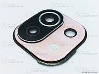 (Б/у) Стекло камеры для Xiaomi Mi 11 Lite в рамке Peach Pink оригинал с разборки