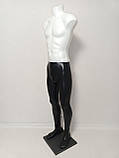 Манекен чоловічий збірний (білий торс/чорні ноги) на ПВХ-плиті, фото 4