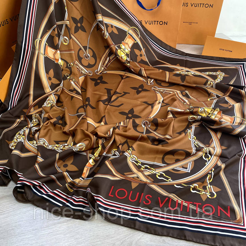 Хустка Louis Vuitton шовкова з ручною підшивкою, фото 1