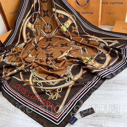 Хустка Louis Vuitton шовкова з ручною підшивкою, фото 4