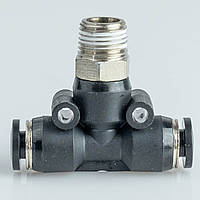 Фітинг пневматичний APB06-01 трійник під трубку D6, різьблення R 1/8"
