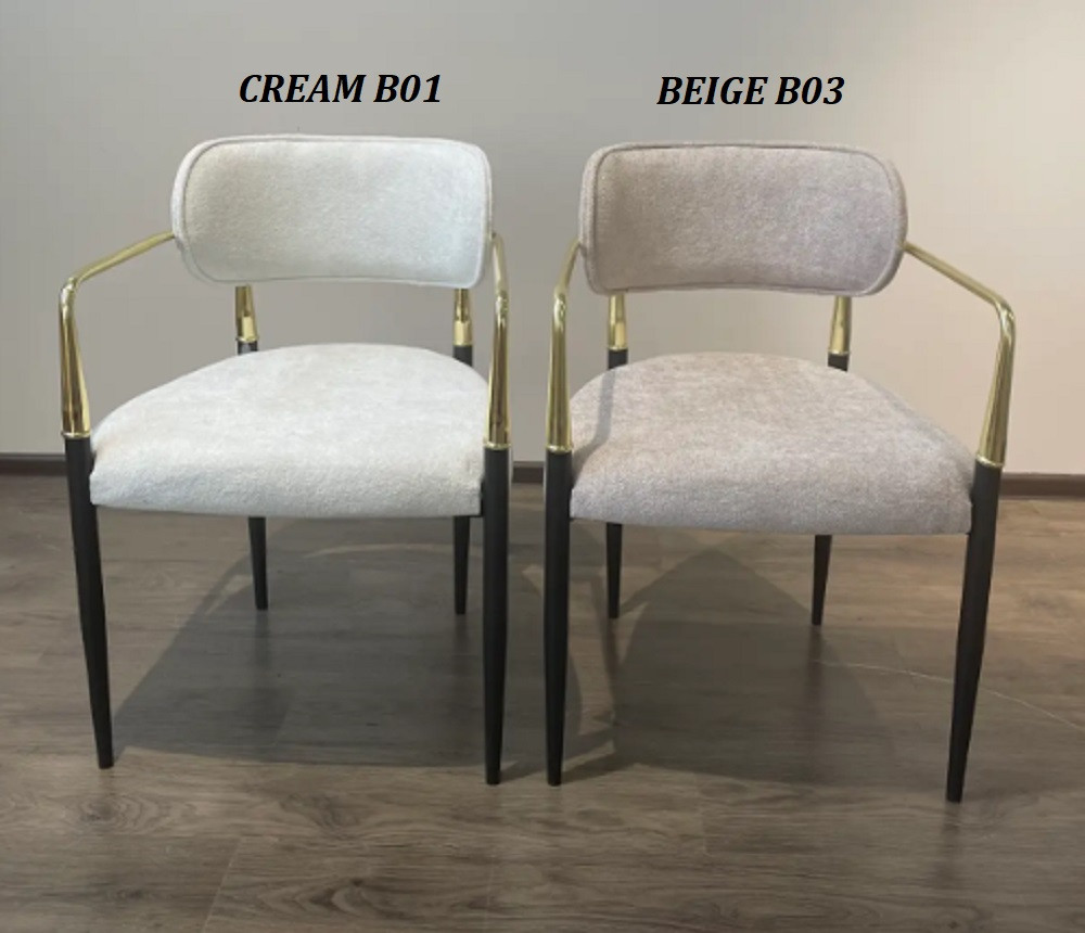 М'яке крісло на чорних ніжках із золотими підлокітниками Korfu (Корфу), фото 1