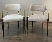 М'яке крісло на чорних ніжках із золотими підлокітниками Korfu (Корфу), фото 2