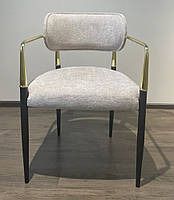 М'яке крісло на чорних ніжках із золотими підлокітниками Korfu (Корфу), фото 5