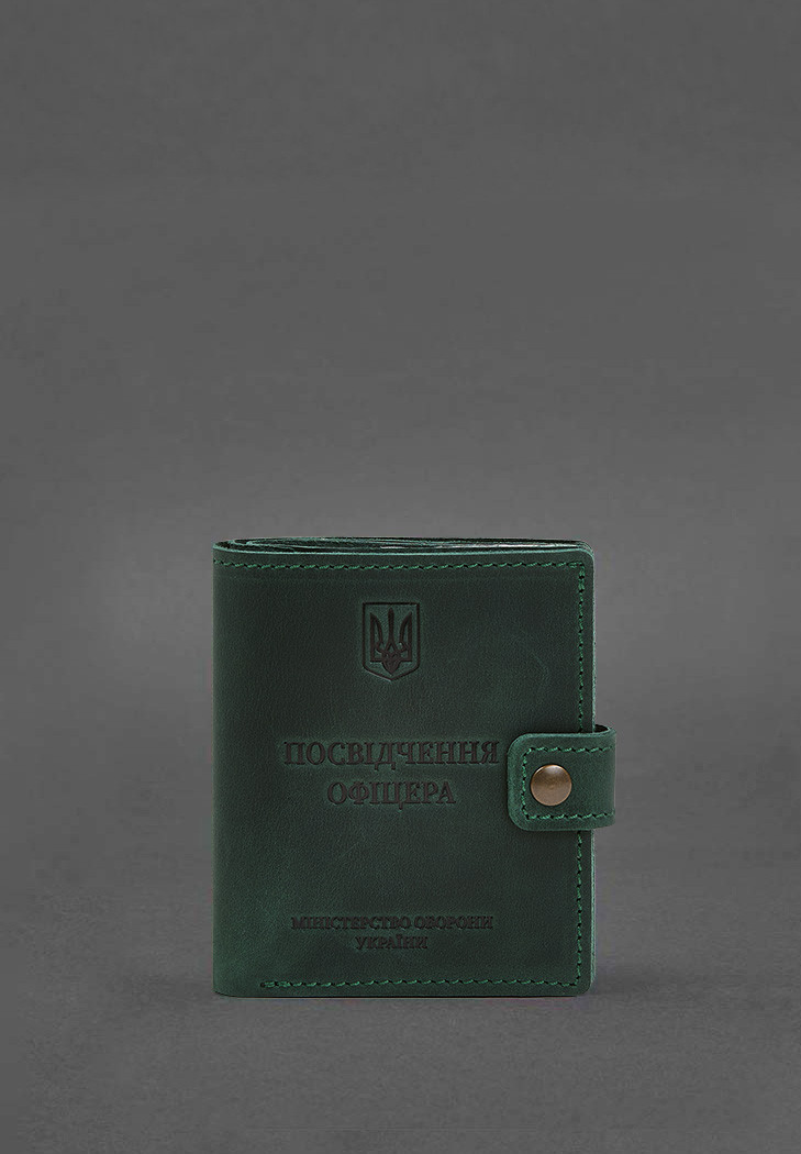 Обкладинка-портмон на посвідчення офіцера з кишенею для жетону з натуральної шкіри Crazy Horse, фото 1