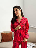 Гарна жіноча піжама для дому Victoria's Secret комплект піжамний шовковий VS, піжама Вікторія Сікрет