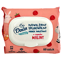 Туалетний папір вологий дитячий з ароматом малини Дада Dada malini 60szt 18шт/ящ (Код: 00-00015928)