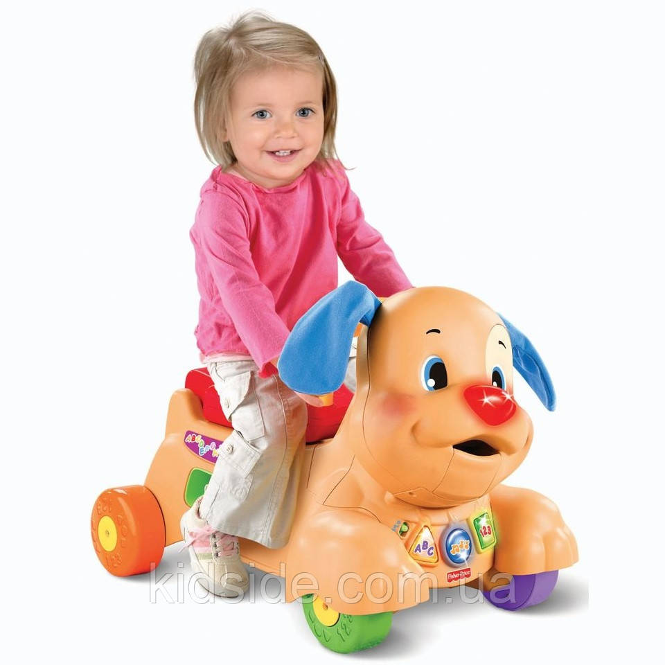 Fisher Price Stride-to-Ride Puppy BMG86 Каталка ходунки штовхачі Веселе цуценя Пошкоджена коробка, фото 1