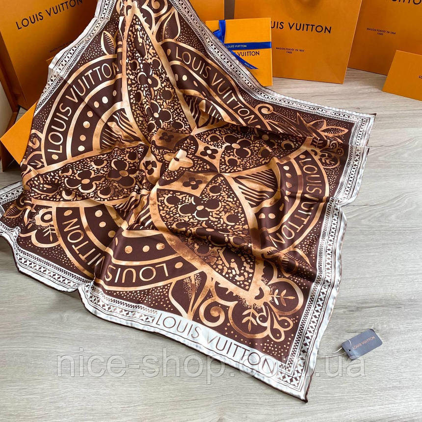Хустка Louis Vuitton шовкова з ручною підшивкою, фото 1