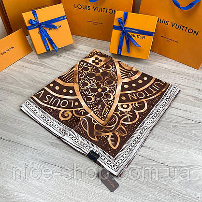 Хустка Louis Vuitton шовкова з ручною підшивкою, фото 3