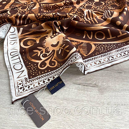 Хустка Louis Vuitton шовкова з ручною підшивкою, фото 6