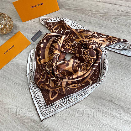 Хустка Louis Vuitton шовкова з ручною підшивкою, фото 4