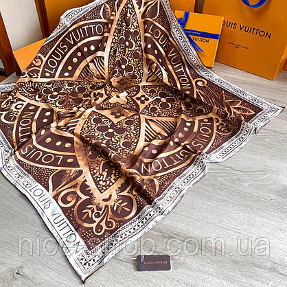 Хустка Louis Vuitton шовкова з ручною підшивкою, фото 5