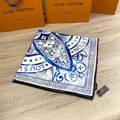 Хустка Louis Vuitton шовкова з ручною підшивкою, фото 5