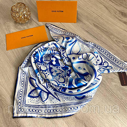 Хустка Louis Vuitton шовкова з ручною підшивкою, фото 4