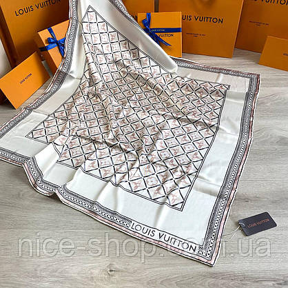 Хустка Louis Vuitton шовкова з ручною підшивкою, фото 5