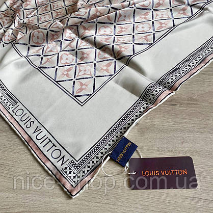 Хустка Louis Vuitton шовкова з ручною підшивкою, фото 6