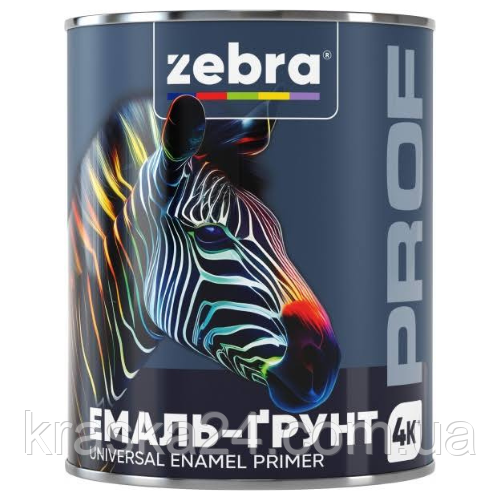 Емаль-грунт "ZEBRA" серія PROF чорна матова 2,5 кг