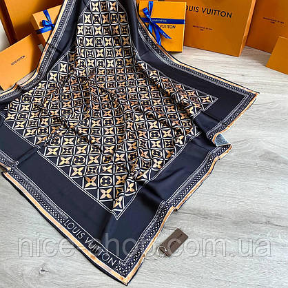 Хустка Louis Vuitton шовкова з ручною підшивкою, фото 5