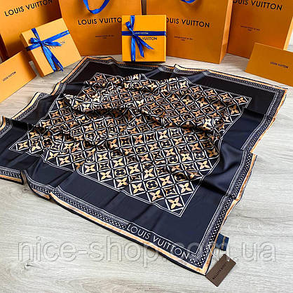 Хустка Louis Vuitton шовкова з ручною підшивкою, фото 3
