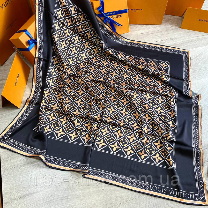 Хустка Louis Vuitton шовкова з ручною підшивкою, фото 1