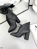 Жіночі ботильйони на шнурівці з гострим носком на високих підборах 9570/9573, фото 6