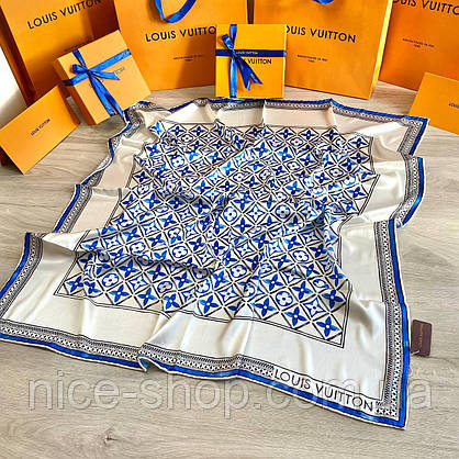 Хустка Louis Vuitton шовкова з ручною підшивкою, фото 6