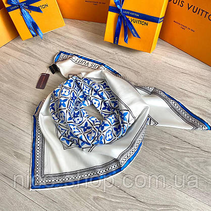 Хустка Louis Vuitton шовкова з ручною підшивкою, фото 5