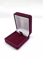 Футляр бархатный для наград 48*54*29 мм /бордовый/ _Подарочная коробка для орденов медалей значков монет