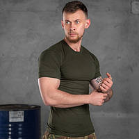 Армейская тактическая футболка олива, мужская футболка хлопковая приталенного кроя для ВСУ
