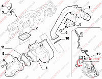 Коллектор турбины (труба, колено) Fiat Ducato 504102695