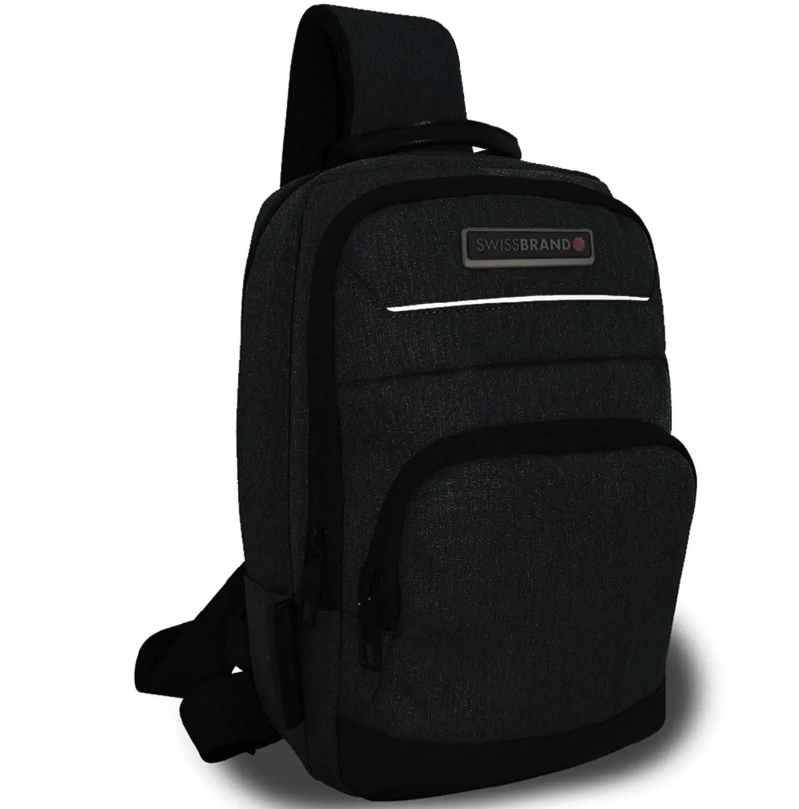 Стильна Компактна Сумка через плече Swissbrand Lagos 6 Black (SWB_SBLAG001U) Швейцарія