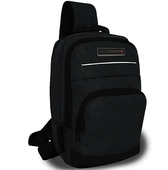 Стильна Компактна Сумка через плече Swissbrand Lagos 6 Black (SWB_SBLAG001U) Швейцарія