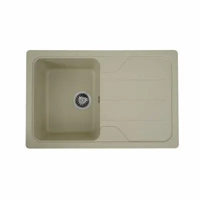 Кухонна мийка Platinum 7850 VERONA гранітна матова з кріпленням, 78x50 см, Айворі (000027552)