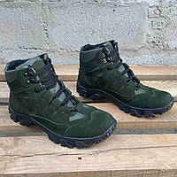 Тактичні черевики для військових оливкові/ Демісезонні чоловічі берци з натуральної шкіри/ Черевики U-Bot