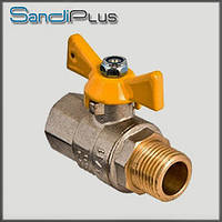 Кран кульовий для газу 1/2" ВН SANDI PLUS (метелик)