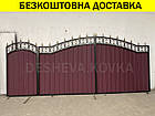 Ворота ковані з профнастилом і хвірткою Код: А-01229, фото 4