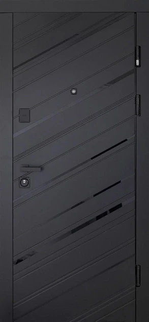 Вхідні двері Abwehr модель Rain 516/517 Колір Чорна Шагрінь + Білий супермат комплектація Megapolis