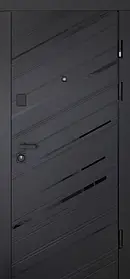 Вхідні двері Abwehr Rain 516/517 Чорна Шагрінь + Білий супермат Megapolis