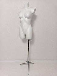 Манекен жіночий білий "Венера рівна" на хромованій тринозі