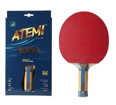 Ракетка для настільного тенісу Atemi 1000 PRO-LINE (код: 100505) анатомічна ручка, фото 1