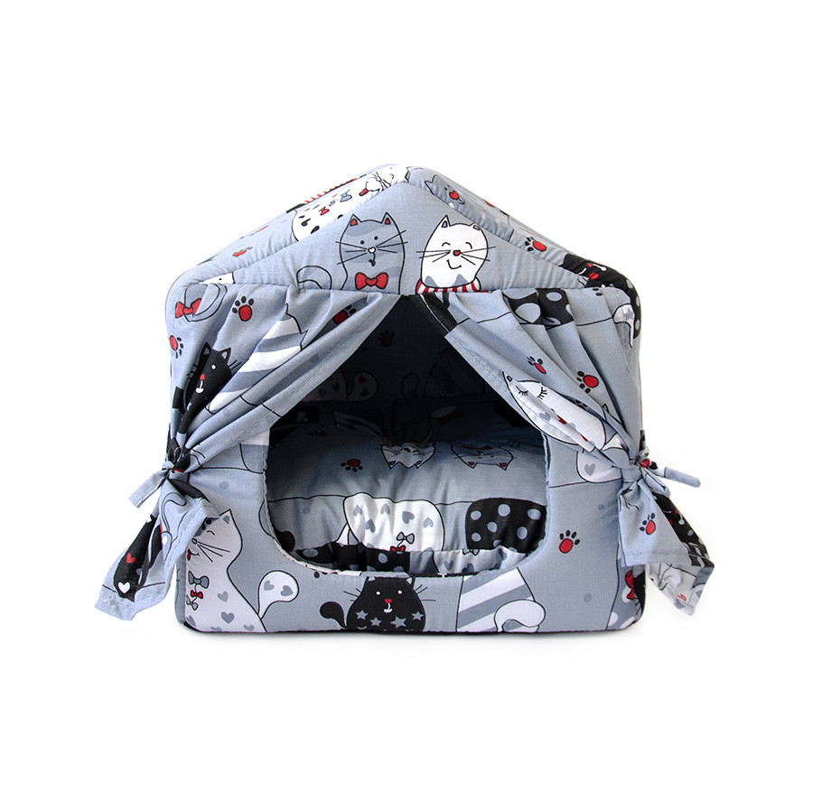 Лежак вiд Джека Фелідж (Тканина Коти на сірому фоні), фото 1