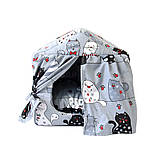 Лежак вiд Джека Фелідж (Тканина Коти на сірому фоні), фото 3