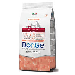 Monge (Монж) Monoprotein Mini Adult Salmon with Rice - Сухий монопротеїновий корм із лососем та рисом для дорослих собак маленьких