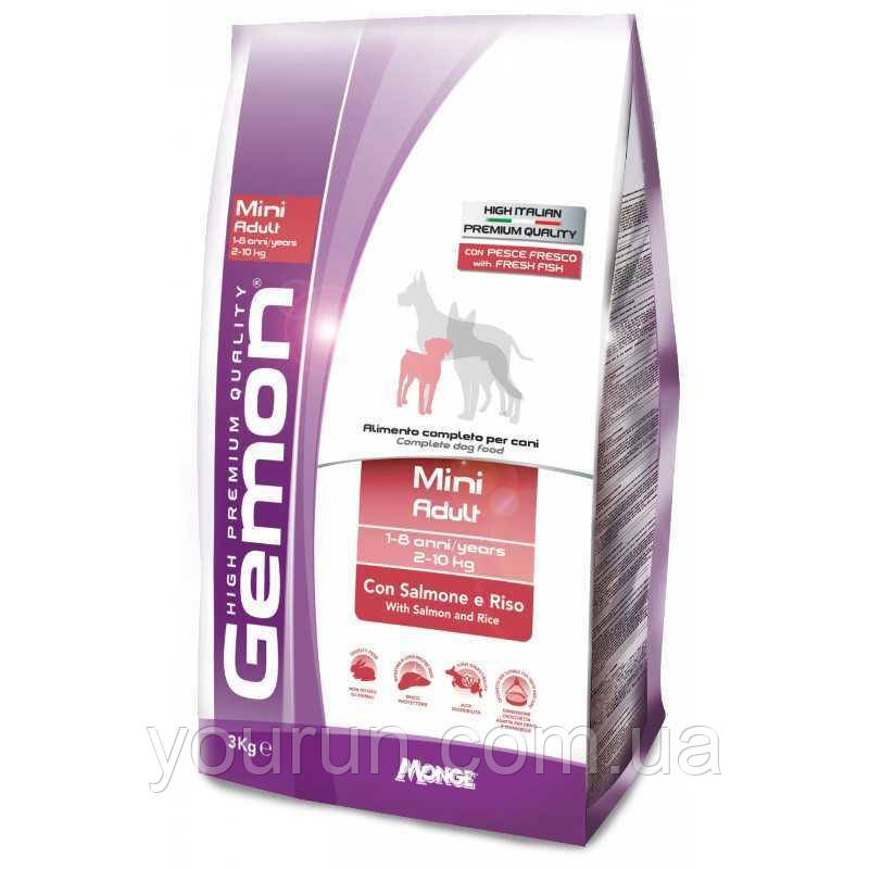 Gemon (Джемон) Mini Adult - Сухий корм з лососем та рисом для дорослих собак маленьких порід 20 кг