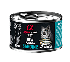 Повнораціонний вологий корм Alpha Spirit Sardine Protein з сардиною для дорослих котів 200 г (as311230)