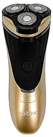 Электробритва мужская аккумуляторная ROTEX RHC225-S Золотистая Бритва с плавающими головками для сухого бритья